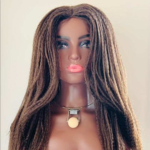 Brown 26” Unisex Dreadlock Twist Synthetic Wig - Picture 11 of 14
